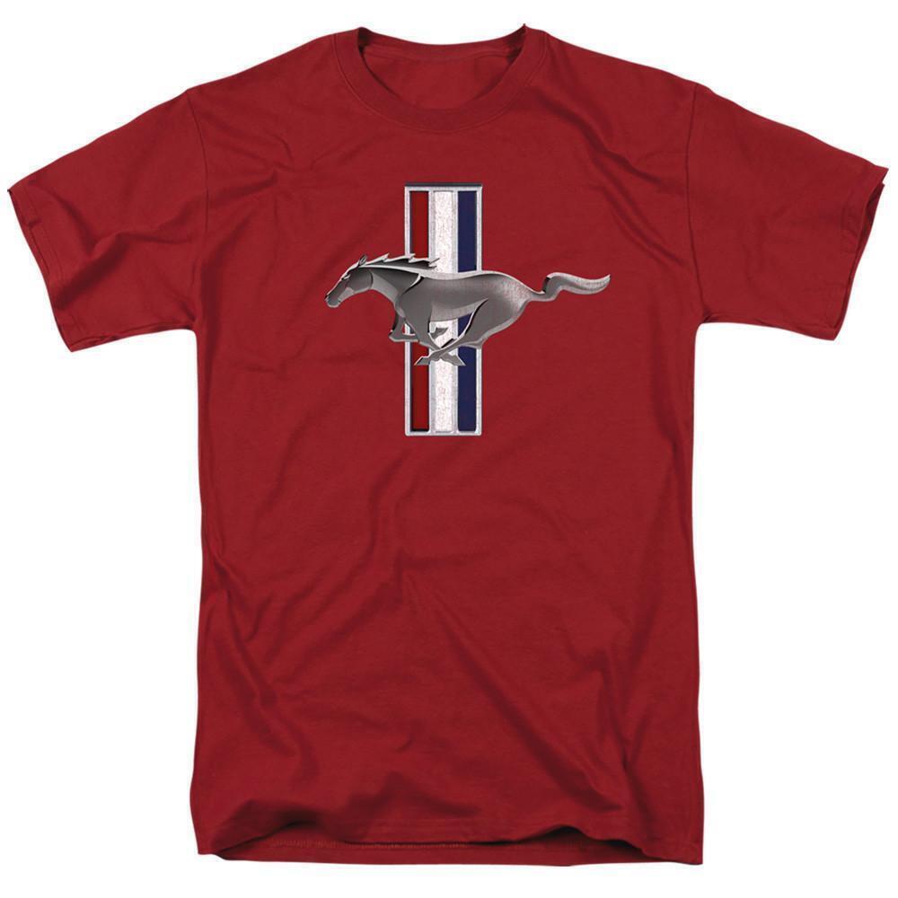 Ford Mustang Stripes Adult 181 T Shirt Cardinal